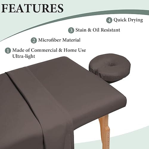 KisSealed 6 Sets Microfiber Massage Table Sheets Set,18-Piece Includes Massage Table Cover Fitted Sheet and Fitted Face Rest Cover, Spa Bed Sheets for Esthetician Wrinkle & Oil Resistant (6 Colors) thumbnail 4