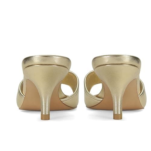 Dsevht Black Kitten Heel Sandals Stiletto Low Heels Slip On Slides Mule Sandal Square Open Toe Dress Shoes for Women thumbnail 7