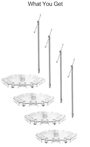 NovaViva Flexible Assembled Action Figure Stand,Action Figure Display Holder Stand Base,Compatible with HG RG SD SHF Gundam 1/144 Toy,Doll Model Support Stand (4 Pack Clear) thumbnail 7