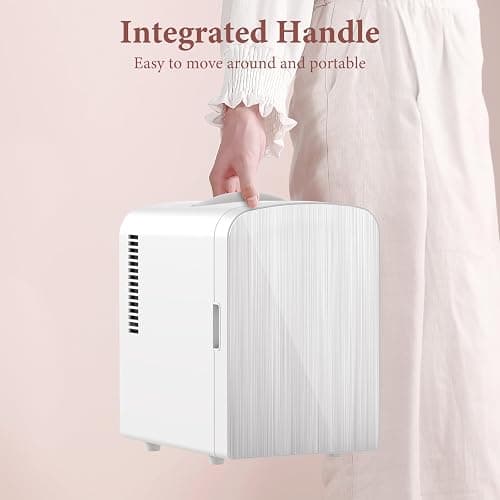 Xbeauty Mini Skincare Fridge, Compact Refrigerator with 4L Capacity/6 Cans | Cooler & Warmer, Removable Shelf for Skincare, Beverages, Cosmetics, Perfect for Dorm, Bedroom, White thumbnail 6