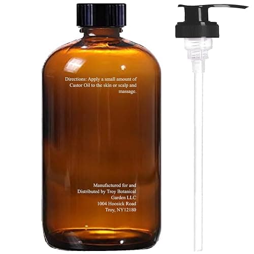 Essentially KateS Castor Oil 16 Fl Oz (Glass Bottle) - Original - A Huge Glass Bottle with a Pump - 100% Pure and Natural, Cold Pressed, and Hexane-Free - Hair and Body thumbnail 2