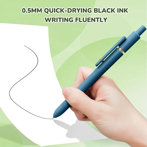 UIXJODO Gel Pens, 12 Pcs Black Ink Pens for Women, 0.5mm Fine Point Smooth Writing Pens, High-End Series Retractable Pens for Journaling Note Taking (12 Pcs Gold Morandi and Vintage) thumbnail 3