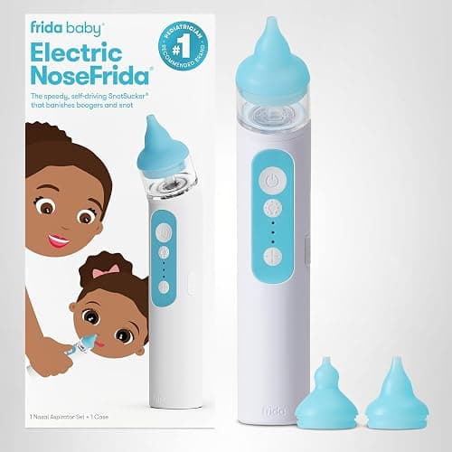 Frida Baby Electric NoseFrida Nasal Aspirator for Baby, Nose Sucker for Baby & Toddler, Upgraded Nasal Aspirator for Congestion + Allergy Relief with 3 Suction Levels, 2 Silicone Tips, USB thumbnail 9