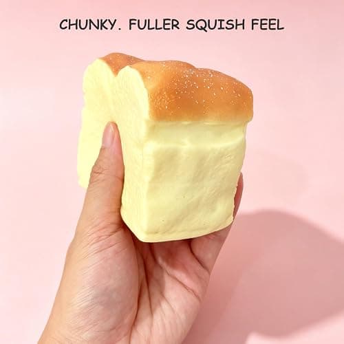 Slow Rising Squishy, Scented Custard Bread, 10-Second Rebound Fidget Toy | Soft, Smooth & Satisfying, Long-Lasting Sweet Bakery Scent, Sensory Fun & Stress Relief, Creamy Custard Color, Fun to Collect thumbnail 4