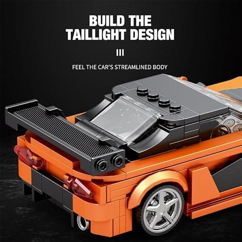 Reobrix 804 Mazda RX-7 Building Blocks Set, 1:24 Scale Model Car Kit for Display and Collectible, Fast & Furious Race Car Building Toy for Teens and Adults, 367 Pieces thumbnail 6
