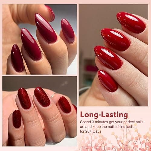 CANNI 30Pcs 9ML Hema-free Gel Nail Polish Set,Dark Red Hot Pink Purple Brown Burgundy Red Jelly Gel Polish Kit Soak Off LED Nail Polish Set Nail Art Starter Manicure Salon DIY at Home thumbnail 6