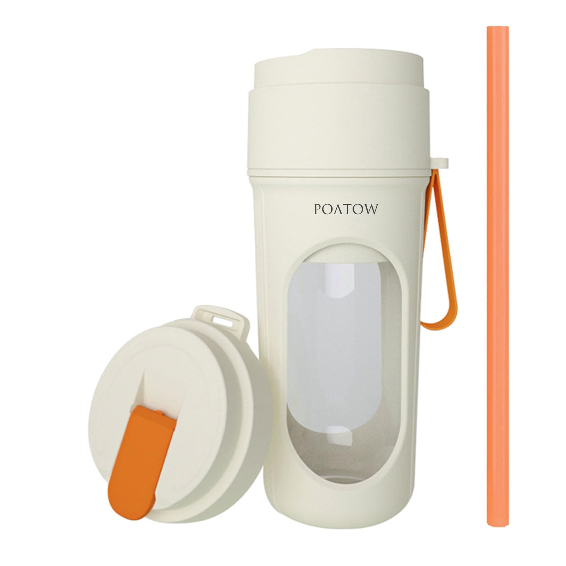 Portable Blender Cup,450ml Multi-Function Blender with Ice-Crushing,Strong Cutting Power with 12 Blades, USB-C Rechargeable,Fruit Veggie Juicer Cup for Home, Sport,Office,Camping (Orange) - Image 1