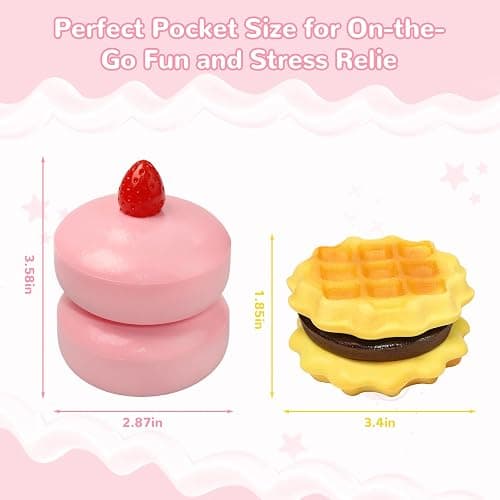 Slow Rising Squishy Cake & Waffle Squeeze Toys for Stress Relief, Soft Food Squishy for Kids Adults, Fidget Toys Party Favors, Popular Squishies Bread Birthday Gifts, Kawaii Satisfying Squishy thumbnail 2