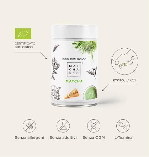 Matcha tea originale 100% bologico, grado cerimoniale, polvere organica dal giappone, naturale al 100%, tè matcha 80G - Matcha & CO - 80 g (Confezione da 1) thumbnail 3
