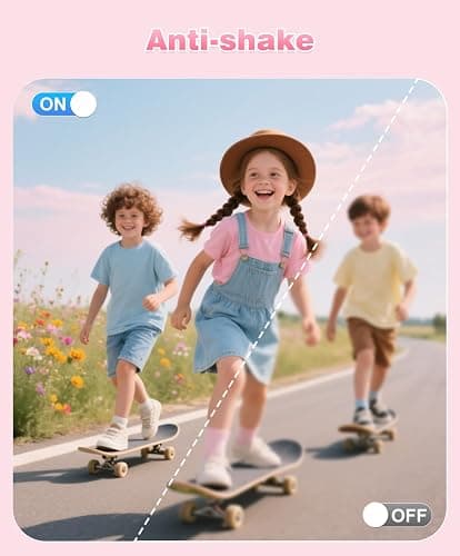 EJXHKNF Digital Camera, 1080P FHD Vlogging Camera 50MP Compact Portable Photo Camera with 2.4" Screen, 16X Digital Zoom Mini Small Pocket Camera for Kids Students with 1 Battery, 32GB Card (Pink) thumbnail 5