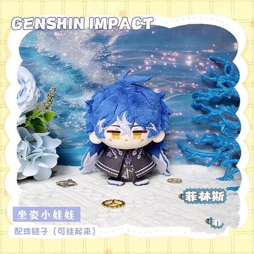Molagogo Anime Genshin Durin Plush Keychain, 4 Inch Varka Plush Backpack Pendants Doll, Flins Decorative Pendants Plushie thumbnail 2