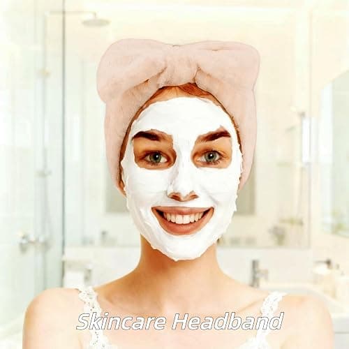 Yaqulen 7 Pcs Spa Set, Facial Headband and Wristband Set, Skincare Accessories, College Style Girl Idea Gifts, Hair Accessories for Women and Girls (Khaki) thumbnail 4