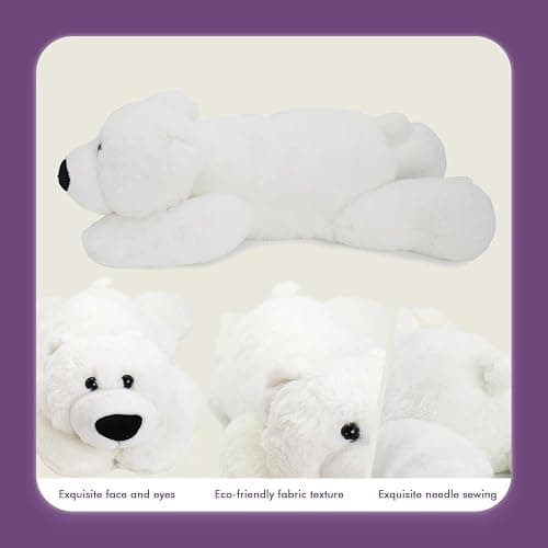 OSOCU® Microwavable & 1.8 LB Weighted Stuffed Animal - Polar Bear Heating Pad with Lavender & Tourmaline - Soothing Warm Heatable Plush Toy for Menstrual Cramps, Muscle Aches, Shoulder Tension thumbnail 7