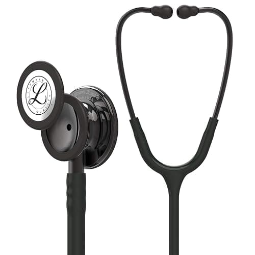 3M Littmann Classic III Monitoring Stethoscope, 5811, More Than 2X as Loud, Weighs Less, Stainless Steel Smoke-Finish Chestpiece, 27" Black Tube, Smoke Stem, and Headset - Image 1