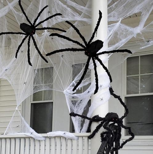 Halloween Decorations Big Spider 4.9 Ft Black Soft Hairy Scary Spider Fake Large Pops for Halloween Outdoor Yard Party thumbnail 2