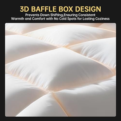 Goose Down Comforters 100% Oganic Cotton Shell California King Size Comforter Luxury Duvet Insert, All Season White Bed Comforter Medium Warmth Goose Down Duvet,430 Thread (Cali King 104x96) thumbnail 4