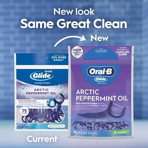 Oral-B Glide Peppermint Dental Floss Picks with Arctic Peppermint Oil Flavor, 75 Count, Pack of 3 thumbnail 9