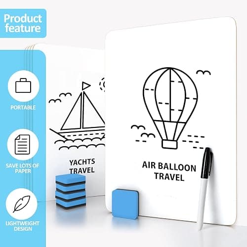 Dry Erase LapBoards, PANDRI 26 Pack Double Sided 12.5 x 9 Inch Whiteboards with 26 Erasers and 26 Markers, Dry Erase Boards for Kids Students Classroom Teacher Supplies - 26 PACK thumbnail 5