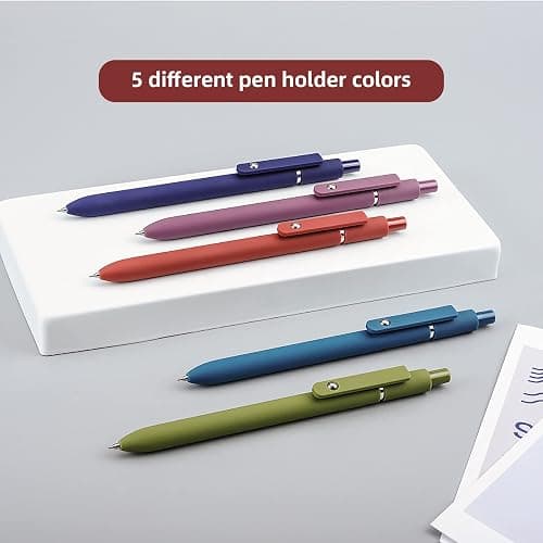 YOXMJDB Gel Pens, 5 Pcs 0.5mm Fine Point Smooth Writing Pens Cute Pens, High-End Series Black Ink Pens for Journaling Note Taking, School Office Supplies for Women Men (5 Pcs Vintage) thumbnail 3
