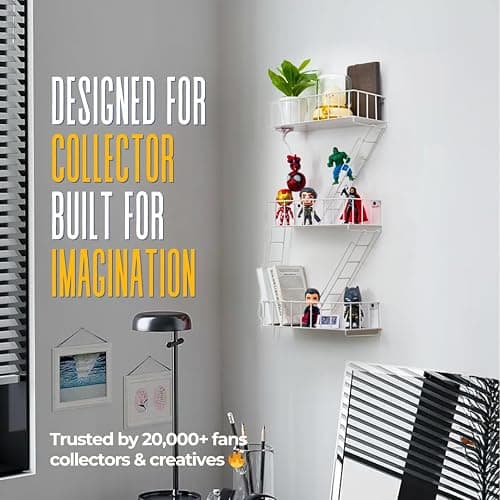 Fire Escape Wall Shelf – New York Decorative Floating Shelf – Wall Art Ladder Shelf – White Metal Trinket Shelves for Bedroom, Living Room, Home, Storage and Display (3-Tier) thumbnail 4