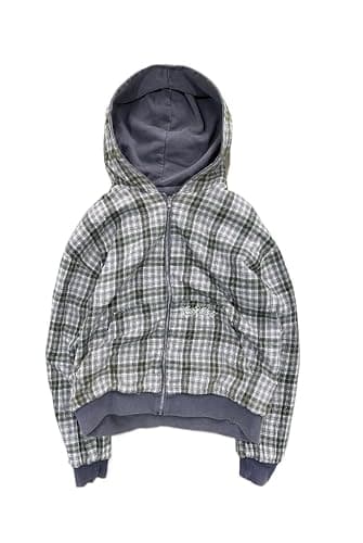 Obenie Men's y2k hoodie, checkered sportswear | Hip-Hop Style, Sportswear, Casual Jacket - Image 1