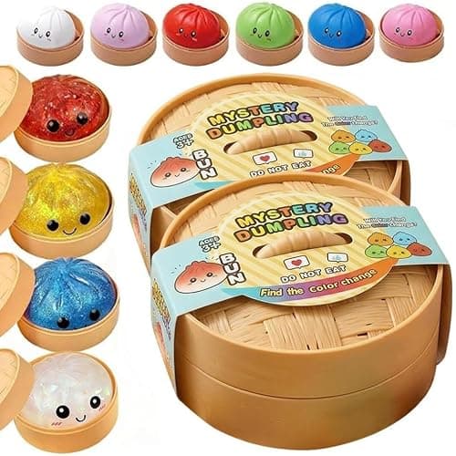 Ghost Dumpling Squishies Toys, Dumplings Stress Balls for Adults Fidget Toy with Steamer,Relief Fidget Sensory for Holiday & Birthday Gifts 1pcs - Image 1
