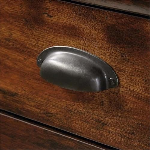 Pemberly Row Computer Desk and Hutch with CPU Storage and Keyboard Drawer, Curado Cherry thumbnail 5