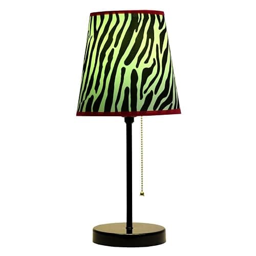Simple Designs LT3000-ZBA Fun and Funky Zebra Print Shade Metal Table Lamp, Black thumbnail 2