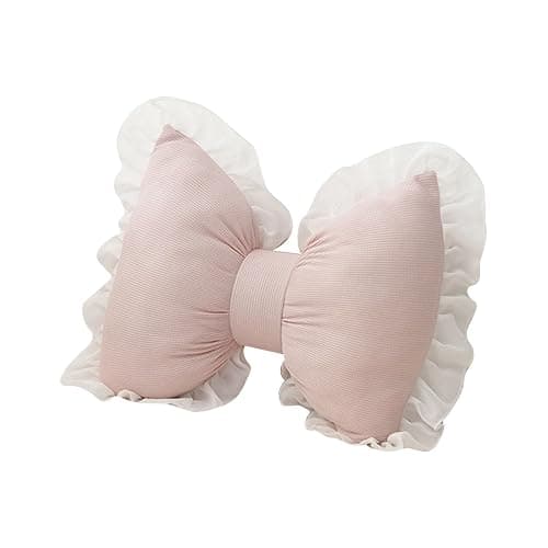 Pillows Couch Bow Pillow Cute Bow Shaped Pillows Lumbar Pillow Home Decorative Bowknot Throw Pillow Cushion For Sofa Couch Bed Living Room Bedroom Car Backrest Cushion Mid Throw Pillows for (Pink, A) - Image 1