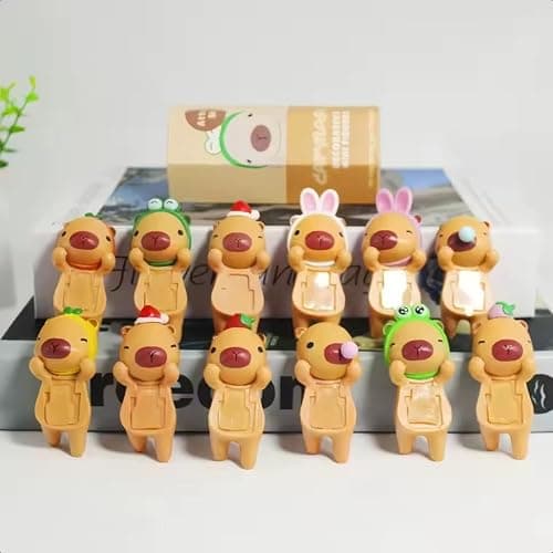Capybara Hippers Decorative Mini Figures, Cartoon Character Designs - 1 pc Sealed Blind Selection Out of 12 Unique Styles with Box thumbnail 4