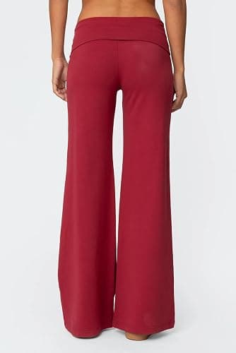 Qmlyev Wide Leg Sweatpants for Women Fold Over Low Rise Flare Yoga Lounge Pants Back to School Clothes for Teen Girls thumbnail 4