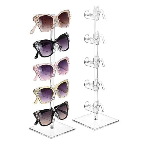 MOOCA 2 Pcs Set Premium Acrylic Sunglass Organizer, Glasses Holder, Sunglass Holder, Glasses Stand, Eye Glass Holder, 5 Frames for Each - Image 1