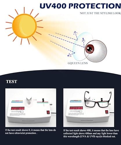 GQUEEN Fake Non Prescription Glasses Clear Lens for Women Men Oversized Frame UV400 Protection, 201581 thumbnail 4