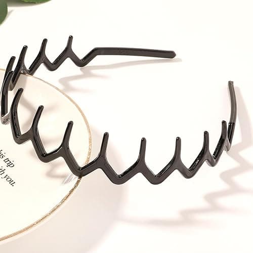 2pcs Toothed Hair Hoop Toothed Headband, Tooth Comb Hairband Wavy Zigzag Headband Plastic Hair Hoops Zigzag Hair Band for Women Girls Fashion Hair Hoop thumbnail 5