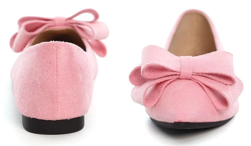 SAILING LU Womens Bowknot Ballet Flats Pointy Toe Casual Flat Shoes Suede Dressy Wear to Work Slip-Ons Moccasins thumbnail 7