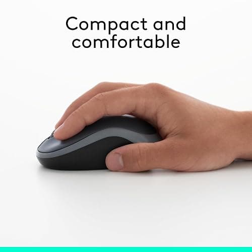 Logitech M185 Wireless Mouse, 2.4GHz with USB Mini Receiver, 12-Month Battery Life, 1000 DPI Optical Tracking, Ambidextrous, Compatible with PC, Mac, Laptop - Grey thumbnail 5