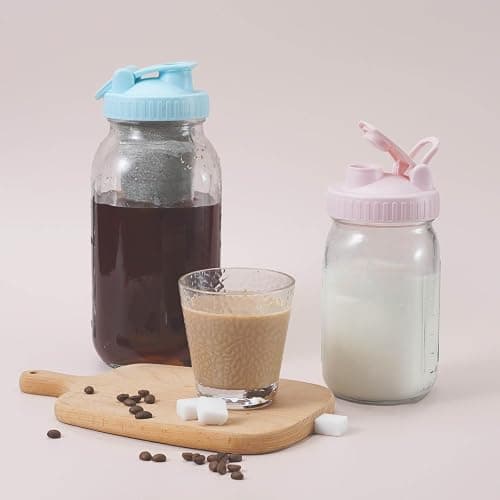 Wide-Mouth Mason Jar Pour Spout Lid - 4 Pack Colorful No Leak Mason Jar Pour Spout Lid, Mason Jar Drinking Lids with Flip Top Easy to Use, No Dripping, Easy to Clean Fit for Mason Jar Pitcher thumbnail 7