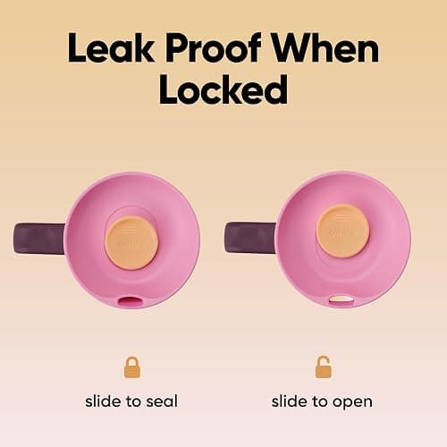 Owala SmoothSip Slider Stainless Steel Insulated Travel Mug, 100% Leak Proof, For Hot and Cold Drinks, Travel Friendly with Sliding Lock Lid, 24 oz, BPA Free, Leak Proof, Pink/Tan (Daybreak) thumbnail 4