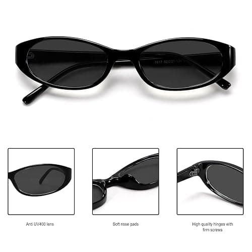 GUVIVI Retro Oval Sunglasses for Women 2026 90s Small Chic Cat Eye Sun Glasses Sunnies Lightweight Shades thumbnail 5