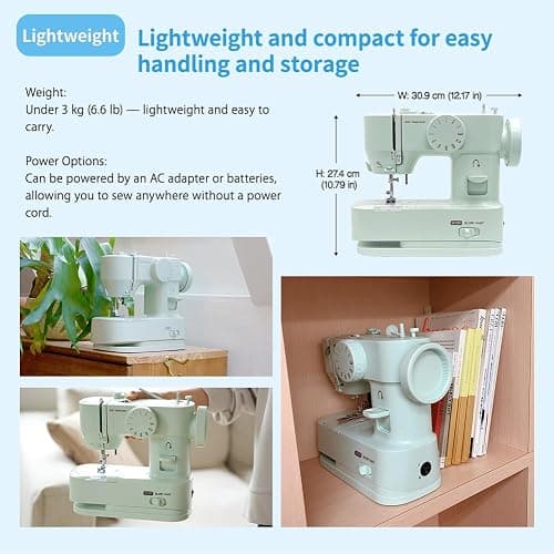 AXE YAMAZAKI YS-10 Sewing Machine | Cordless, Small Portable & Super Lightweight, Designed in JAPAN, Great for Travel & On-the-Go, For Beginners thumbnail 6