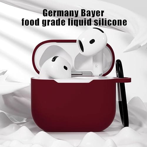 AKABEILA Hülle Kompatibel mit Apple AirPods 4 2024 mit Karabiner Weiches Verdicktes TPU Schutzhülle Volltonfarbe Case AirPods 4 Generation Ladehülle Front LED Sichtbar thumbnail 4