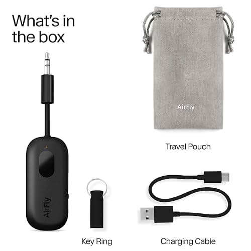 Twelve South AirFly Pro Bluetooth Wireless Audio Transmitter/Receiver for up to 2 AirPods/Wireless Headphones; Use with Any 3.5 mm Audio Jack, Black thumbnail 8