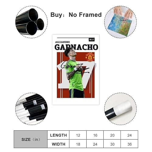 GJHTQLP Alejandro Garnacho (5) Póster en lienzo para decoración de dormitorio, paisaje, oficina, habitación, regalo, 30 x 45 cm - Alejandro Garnacho (5) - Unframe:12x18inch(30x45cm) thumbnail 2