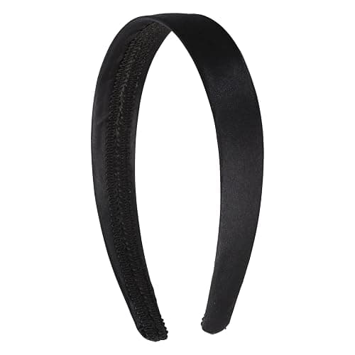 Motique Accessories 1 Inch Satin Hard Headband, Black | Fashion Hair Accessories for Women & Teens - Image 1