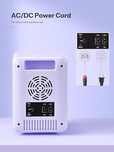 Skincare Fridge, Mini Fridge with Dimmable LED Morror, Makeup Fridge for Bedroom, Car, Office & Dorm, Cooler & Warmer, Portable Small Refrigerator for Cosmetics, Skin Care and Food (Purple, 4L/6Can) thumbnail 6