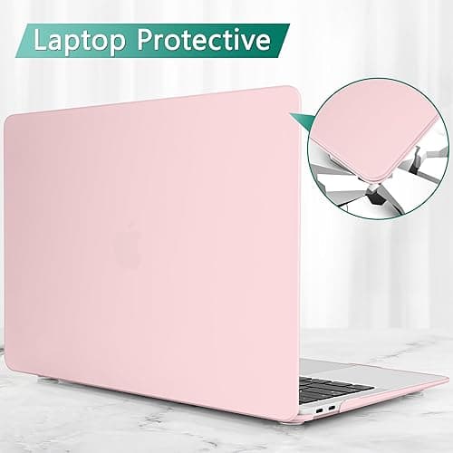May Chen Compatible with New MacBook Air 13 inch Case 2021 2020 2019 2018 Release Model: M1 A2337 A2179 A1932, Plastic Hard Shell Case for Mac Air 13 inch with Retina Display Fits Touch ID, Baby Pink thumbnail 8
