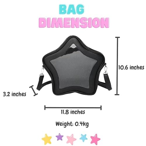 semmoi Ita Bag, Kawaii Star-Shaped Backpack – Large Capacity, Waterproof, Lightweight, Cross-body Bag (Yellow) thumbnail 3