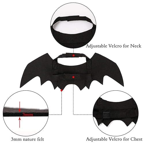 Pet Cat Bat Wings for Halloween Party Decoration, Puppy Collar Leads Cosplay Bat Costume,Cute Puppy Cat Dress Up Accessories thumbnail 4