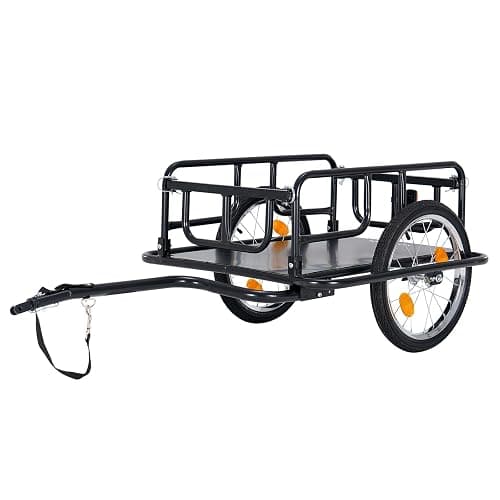 MOONCOOL Bike Cargo Trailer, Universal Hitch, Foldable Utility Wagon Cart | Heavy Duty Bike Trailer for Bicycle & Tricycle, 176 lbs Capacity, 16" x 1.75" All-Terrain Wheels, Compact Storage - Image 1
