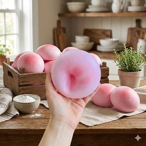 Cheese Slow Rising Squishy Toy, Soft Foam Stress Relief Squeeze, Sticky Food Squishies, Bread and Butter Squishy Style for Desk Decor or Gift (Pink) thumbnail 6